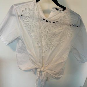 White Beachy Cutout Zara Top